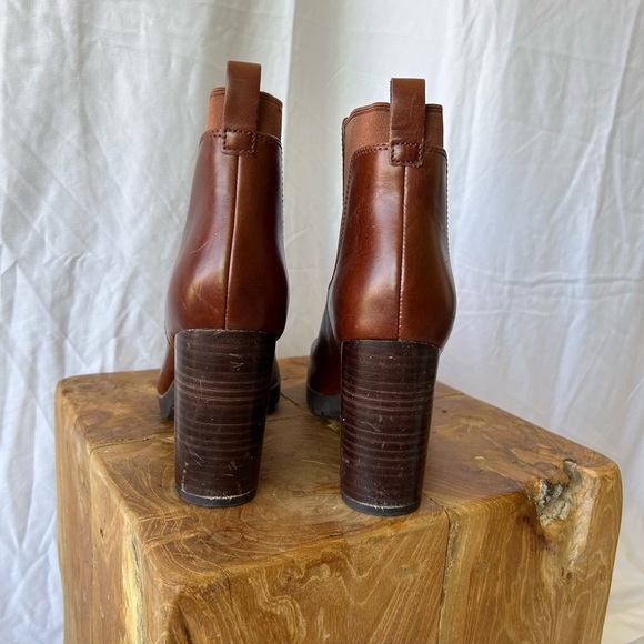 Clarks Brown Leather Heeled Ankle Boots - Picture 5 of 5